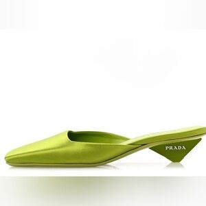 Prada Satin Modellerie Mules Felce